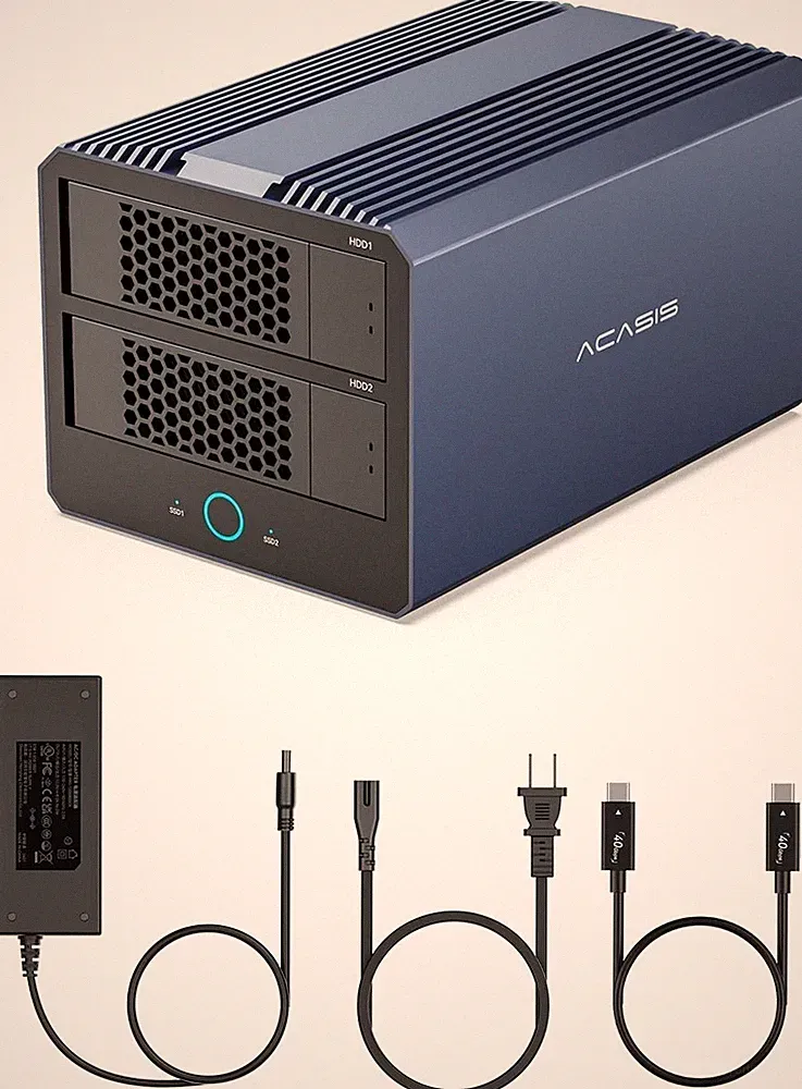 New - ACASIS 40Gbps 4-Bay Hard Drive Enclosure, RAID Enclosure with Dual-Bay HDD