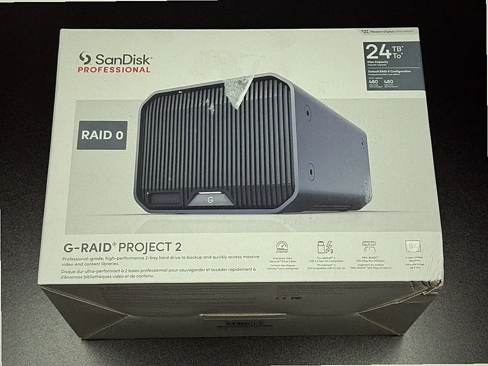 SanDisk Professional G-RAID Project 2 - 24TB External Hard Drive w Thunderbolt 3
